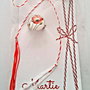 Brosa martisor cabochon sticla 14mm flori
