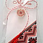 Brosa martisor cabochon sticla 14mm motive traditionale