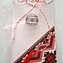 Brosa martisor cabochon sticla 14mm motive traditionale