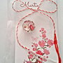Brosa martisor cabochon sticla 14mm flori