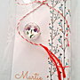 Brosa martisor cabochon sticla 14mm flori