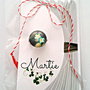 Brosa martisor cabochon sticla 14mm flori