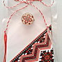 Brosa martisor cabochon sticla 14mm motive traditionale