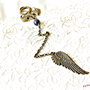 Semn de carte cu dragon si perla bleumarin