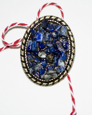 Martisor lapis lazuli, Brosa pietre naturale