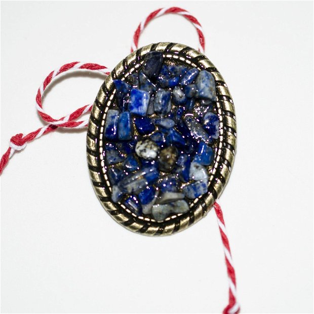 Martisor lapis lazuli, Brosa pietre naturale