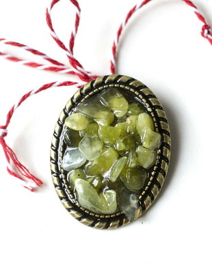 Martisor jad lemon, Brosa pietre naturale