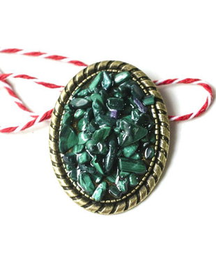 Martisor malachit, Brosa pietre naturale
