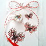 Brosa martisor cabochon sticla 14mm fluturas