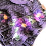 Poncho de culoarea lavandei, impaslit cu flori de lana si matase naturala