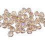 Cristale din sticla, biconice, 2 mm, AB, bej