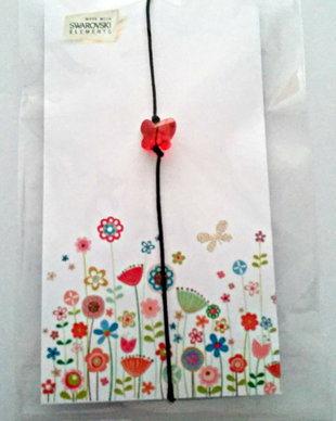 Bratara martisor cu piatra Swarovski Fluture Rosu