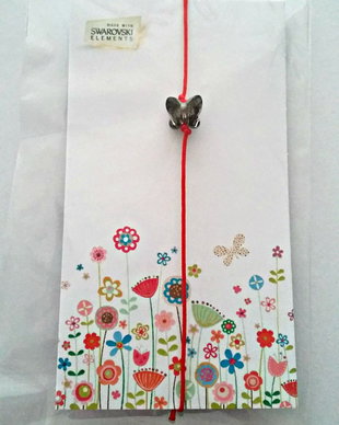 Bratara martisor cu piatra Swarovski Fluture Silver Night