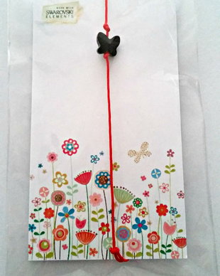 Bratara martisor cu piatra Swarovski Fluture Jet