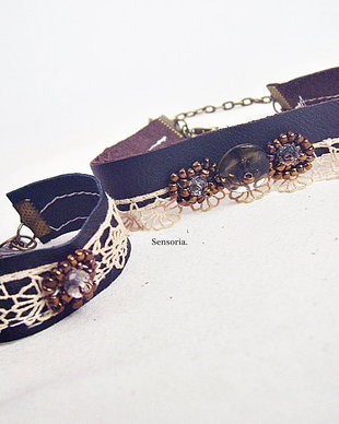 colier / chocker si bratara delicat dantelate