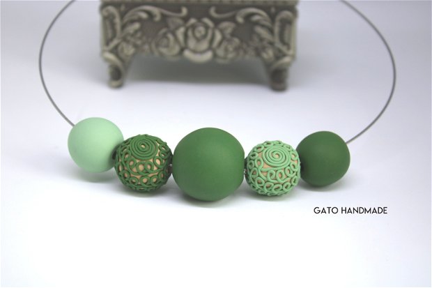 Colier Double Wear-Wear it 2 Ways! Colectia SPRING/verde oliv, vernil, auriu