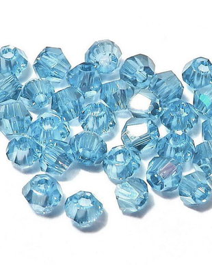 Cristale din sticla, biconice, 2 mm, Sky Blue