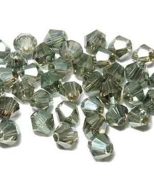 Cristale din sticla, biconice, 2 mm, gri-F20A