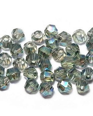 Cristale din sticla, biconice, 2 mm, AB, Teal-F10