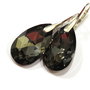 Cercei mari negri din Argint 925 si Cristale Swarovski - CE253 - cercei stralucitori, cercei eleganti, cadou romantic pentru ea, cercei ocazie