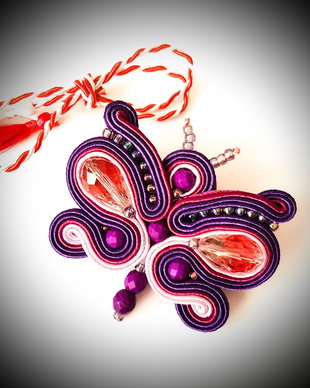 Brosa soutache mov-lila