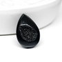 Cabochon Agat negru  cu formatiuni de cristale druzy