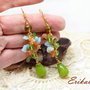 Cercei lungi/ jad verde/pastel
