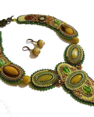 Set colier si cercei cu agate