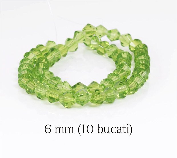 Cristale biconice, 10 buc, 6 mm, COD BK12