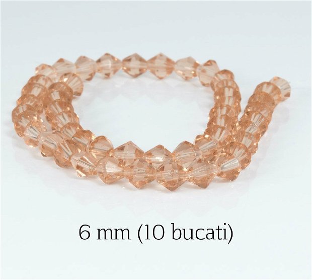 Cristale biconice, 10 buc, 6 mm, COD BK6