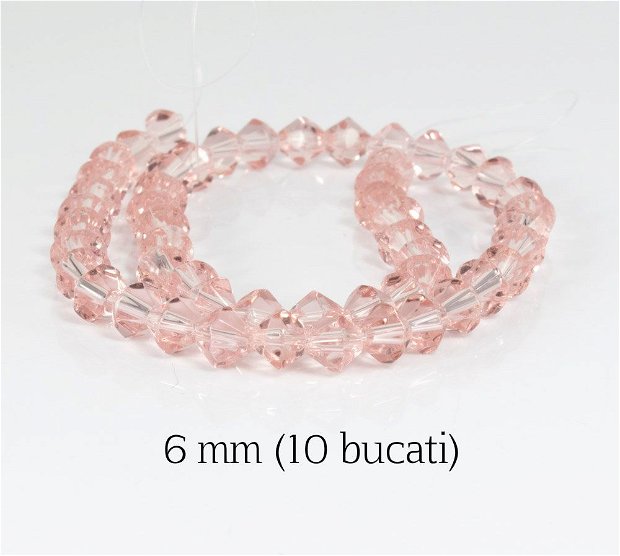 Cristale biconice, 10 buc, 6 mm, COD BK5