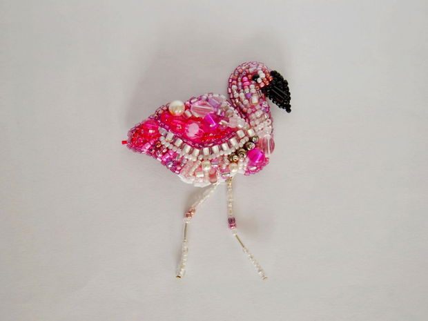 Brosa Martisor - Pink Flamingo