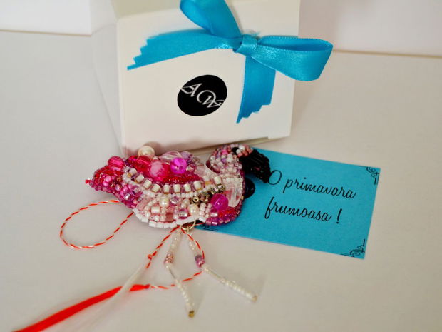 Brosa Martisor - Pink Flamingo