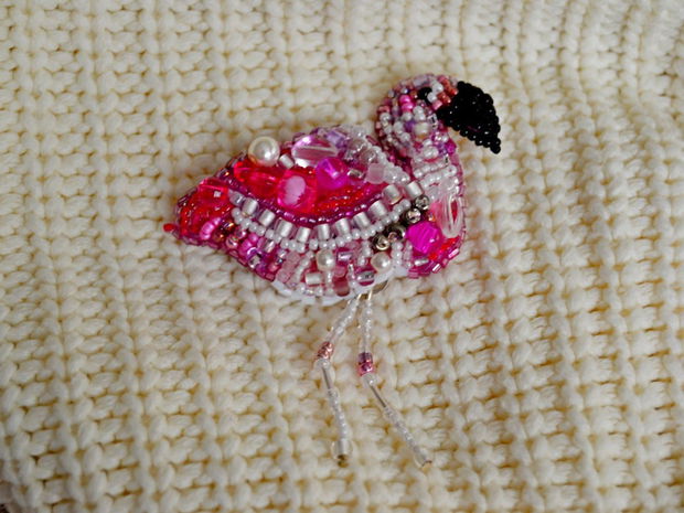 Brosa Martisor - Pink Flamingo