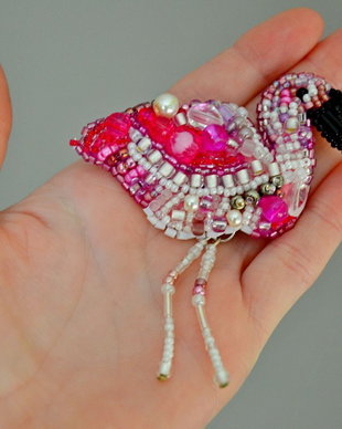 Brosa Martisor - Pink Flamingo