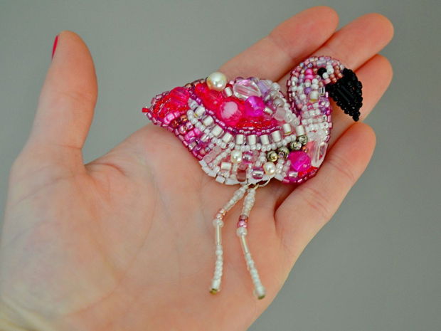 Brosa Martisor - Pink Flamingo