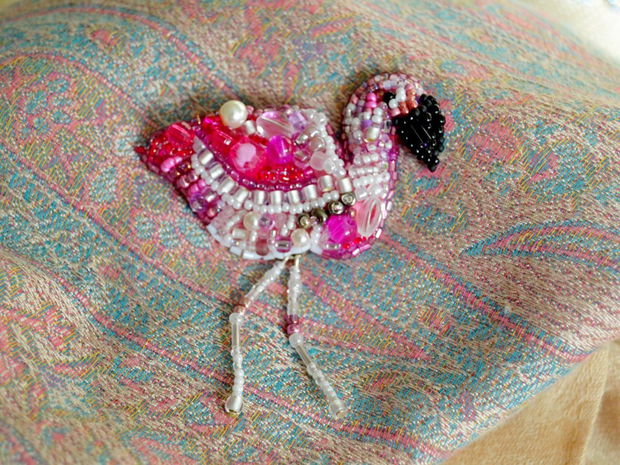 Brosa Martisor - Pink Flamingo