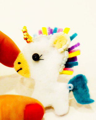 Brosa Martisor - Lovely unicorn with blue tail