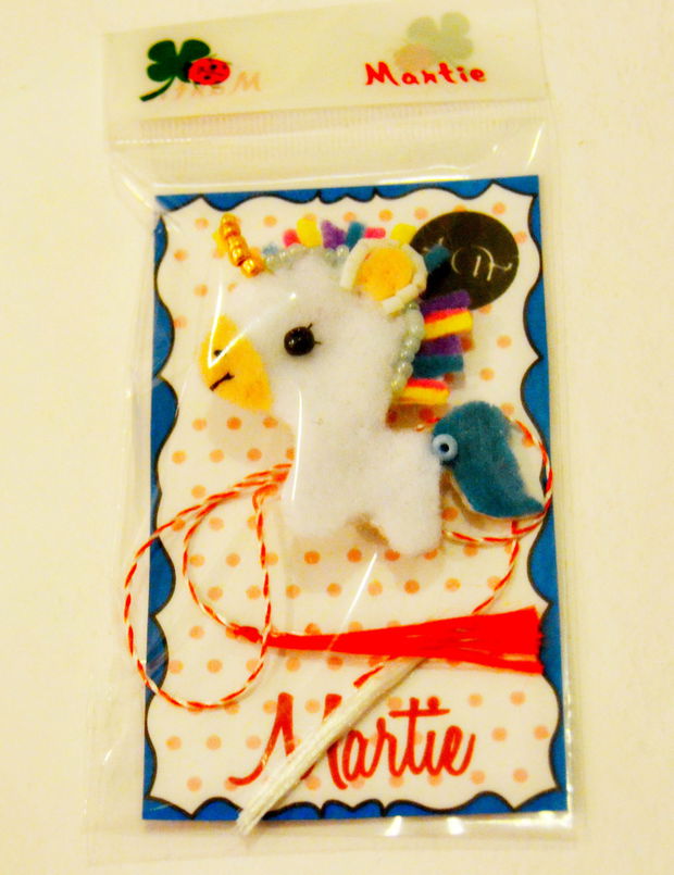 Brosa Martisor - Lovely unicorn with blue tail