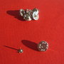 Baza argintie de brosa rotunda cu pin aprox 9x11 mm