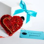 Brosa Martisor - Inimioara Rosie
