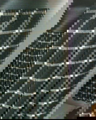 FUSTA STOFA LANA PLISATA ALB NEGRU