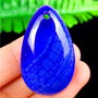 9980 - Pandantiv, agata dragon veins, picatura, albastru, 39x24x7mm