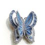 Brosa fluture dublu bleu tip brosa brodat