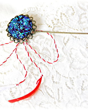Ac de par cu druzy bleumarin