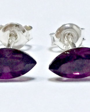Cercei argint cu piatra Swarovski Fancy Stone Amethyst 8x4mm