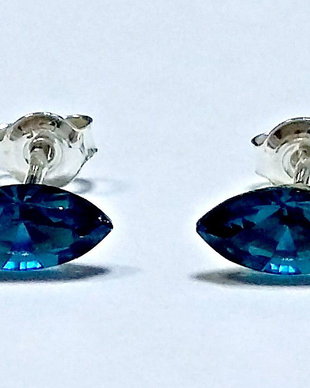 Cercei argint cu piatra Swarovski Fancy Stone Indicolite 8x4mm