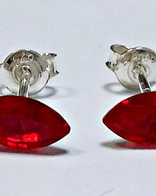 Cercei argint cu piatra Swarovski Fancy Stone Light Siam 8x4mm