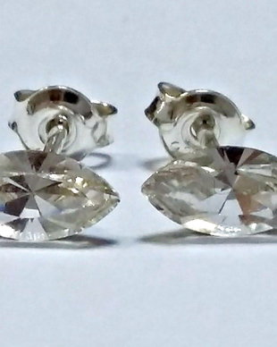Cercei argint cu piatra Swarovski Fancy Stone Crystal 8x4mm