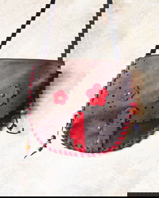 gentuta de piele cu flori noua